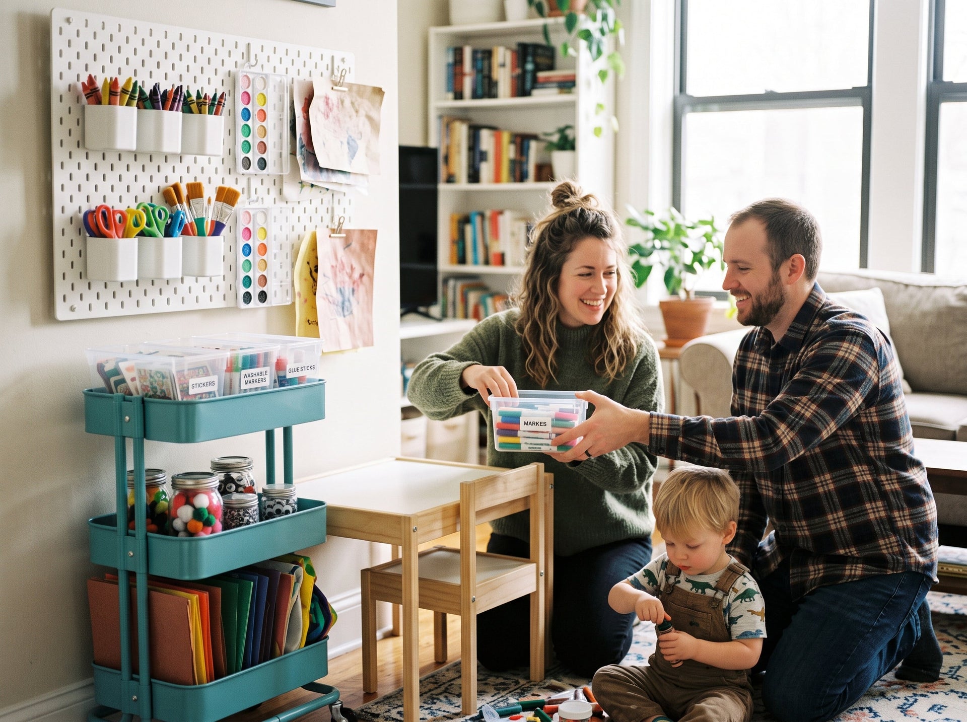 How to Organize Toddler Art Supplies in a Small Space