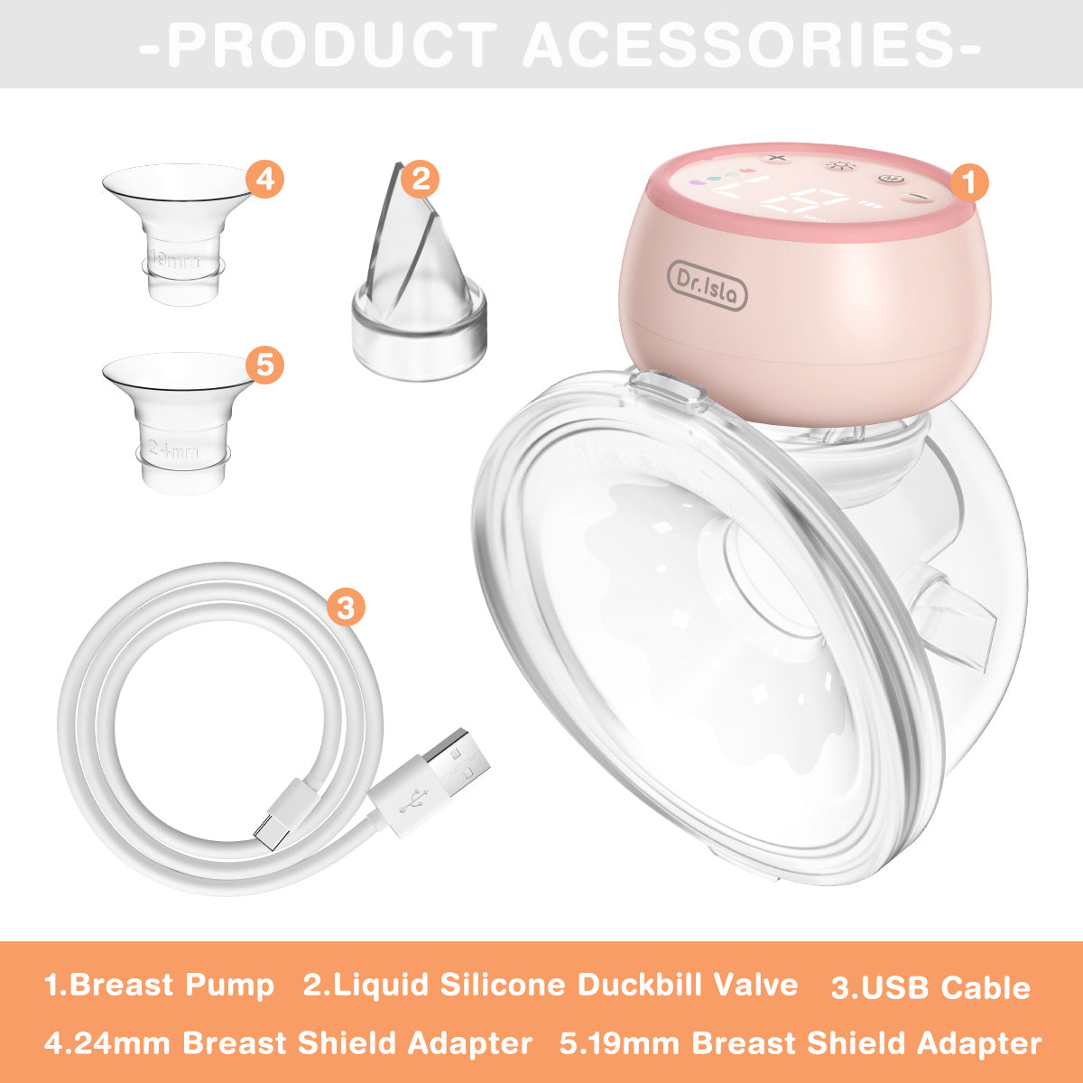 Extractor de leche portátil con luz nocturna - EB30